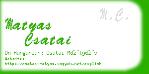 matyas csatai business card